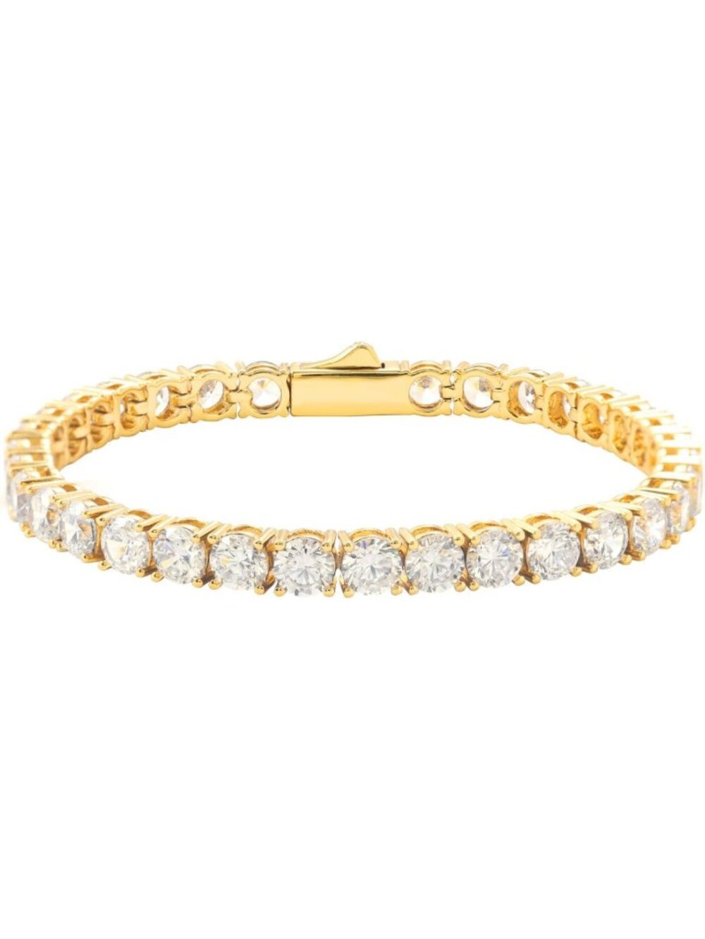 18K Gold Plated Iced Out Tennis Bracelet for Women & Men, 7-8 Inch, Cubic